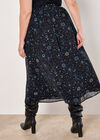 Curve Chiffon Constellation Midi Skirt, Blue, large