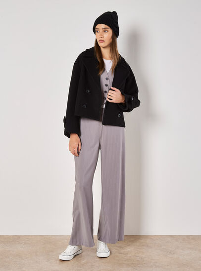 Pinstripe Wide Leg Trousers