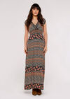 Folk Art Maxi Dress, Black, large