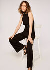 Waffle Halter Neck Jumpsuit, Black, large