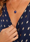 Heart  Pendant Necklace, Blue, large
