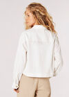 Cotton Blend Lightweight Cropped Jacket, Cream, large