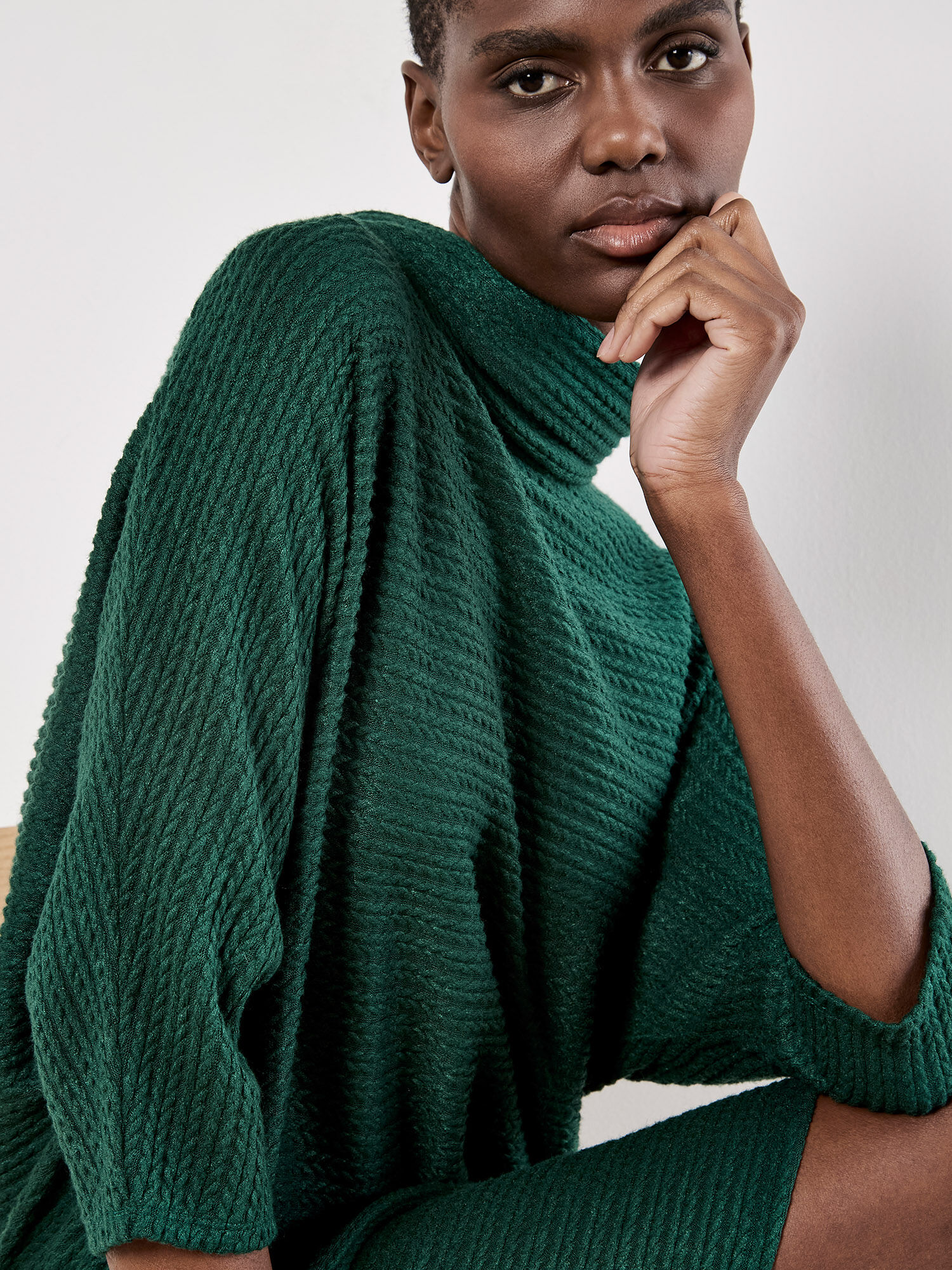 ワンピース meguriUN3D. COCOON JUMPER DRESS Textured Cable Knit Cocoon Jumper Mini Dress | Apricot Clothing