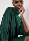 Textured Cable Knit Cocoon Jumper Mini Dress, Green, large