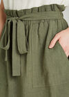 Khaki Paper Bag Waist Skirt, Khaki, large