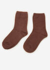 Soft And Fuzzy Plain Socks, Rust, large
