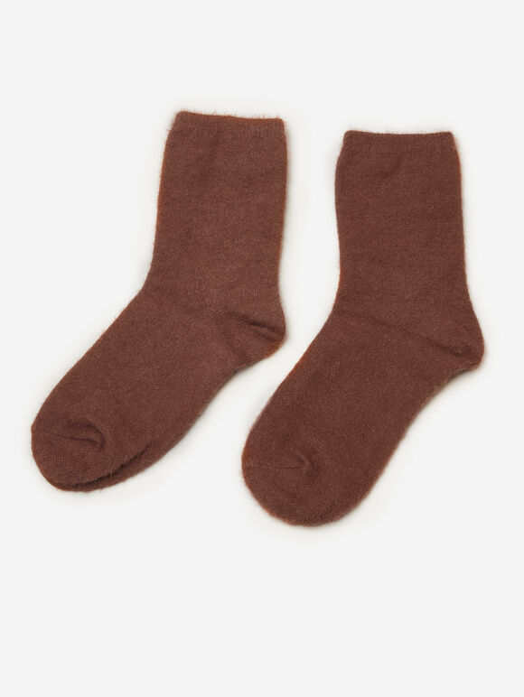 Soft And Fuzzy Plain Socken, Rost, groß