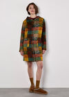 Colourful Check Hooded Coatigan, Rust, large