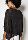 Mesh Popcorn Knit Kaftan Top, Dark Grey - Charcoal, large