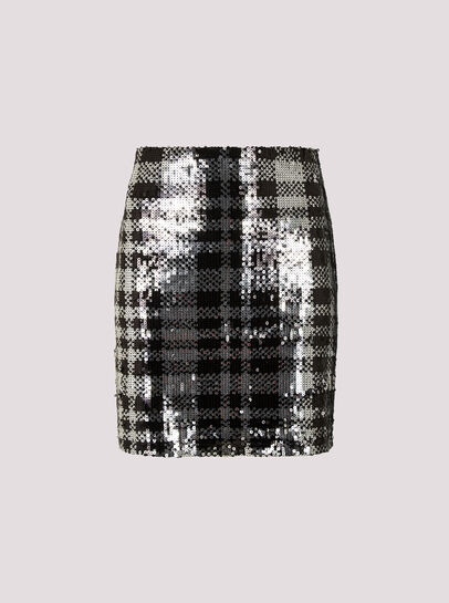 Check Sequin Mini Skirt