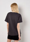 Peace And Love Club T-Shirt, Dark Grey - Charcoal, large