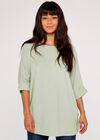 Waffle Knit Top, Mint, large