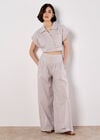 Stripe Shirt Crop Top, Stone, large