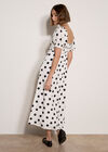 Polka Dot Bow Detail Midi Dress, White, large