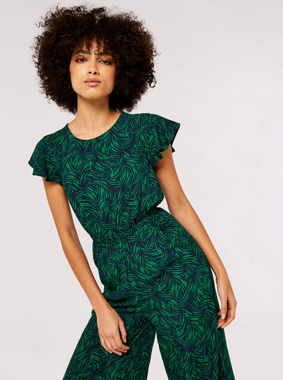 Brushstroke Weave Palazzo Jumpsuit