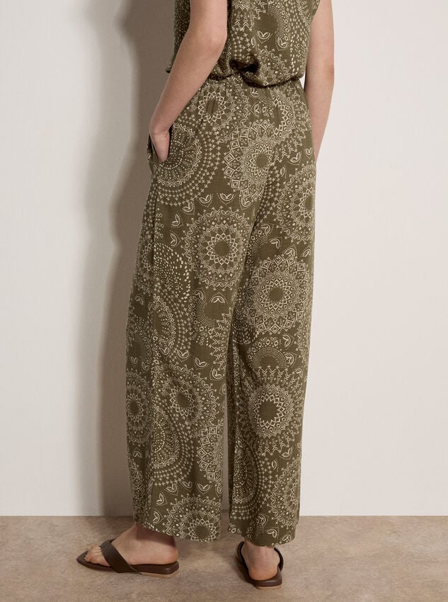 Kaleidoscope Print Woven Trousers, Khaki, large