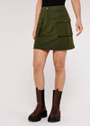 Patch Pocket Mini Skirt, Green, large