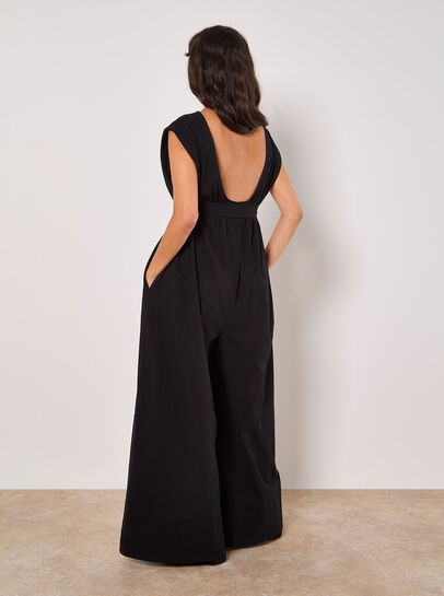 Wide Leg Cotton Jumpsuit