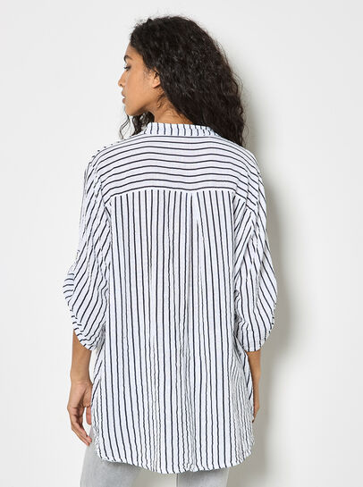 Oversized Cotton Stripe Shirt