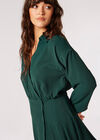 Wrap Shirt Mini Dress, Green, large