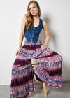 Tie Dye Stripe Crinkle Palazzo Trousers, Purple, large