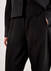 Pleat Tailored Tapered Trousers, Black, large
