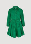 Tropical Embroidered Shirt Mini Dress, Green, large