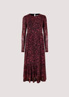 Floral Print Midi Dress, Coral, large