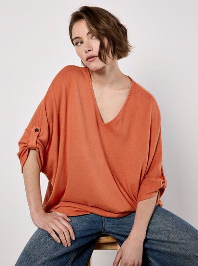 Soft Touch Oversized Batwing Top