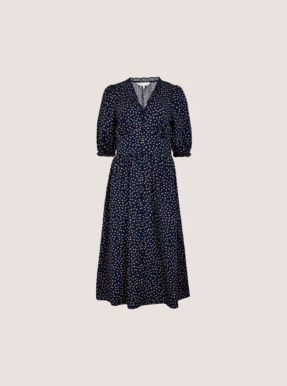 Polka Dot Ruffle Midi Dress