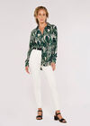 Marble Print Plisse Shirt, Green, large