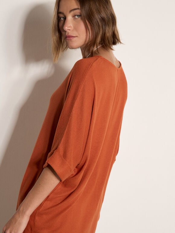 Soft Touch Batwing Top, Orange, large