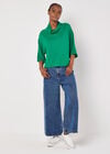 Soft Touch Cowl Neck Top, Green, large