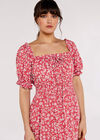Sarasa Milkmaid Midi Dress, Pink, large