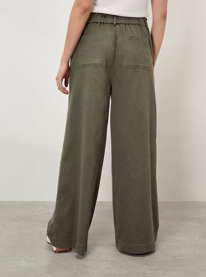 Paper Bag Waist Wide Leg Trousers