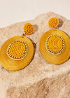 Mango Beaded Oval Earrings, Yellow, large