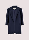 Turn up Sleeve Blazer, Navy, large