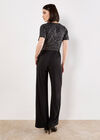 Chevron Sequin Wide Leg Jumpsuit, Dark Grey - Charcoal, large