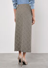 Heritage Check Bias Maxi Skirt, Grey, large