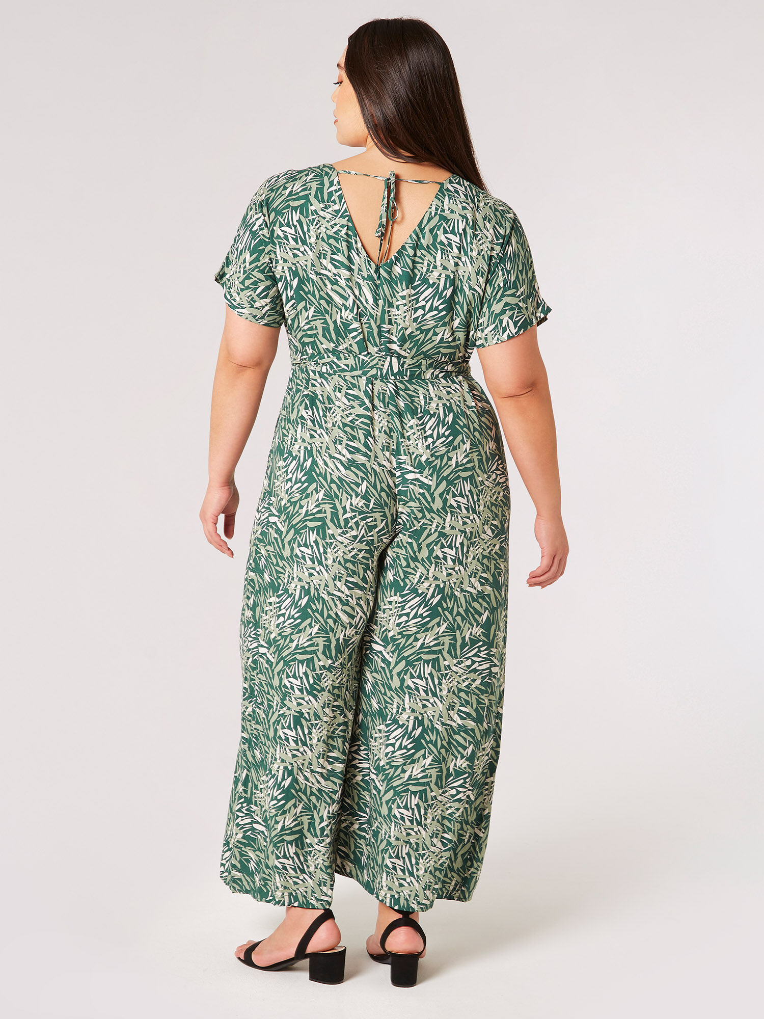 Green leaf jumpsuit deals