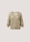 Gold Shimmer Open Knit Jumper, Gold, large