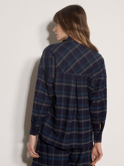 Oversized Check Print Shirt