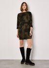 Tie Dye Knit Mini Dress, Khaki, large