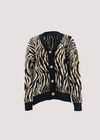 Zebra Mirage Oversize Cardigan, Stone, large