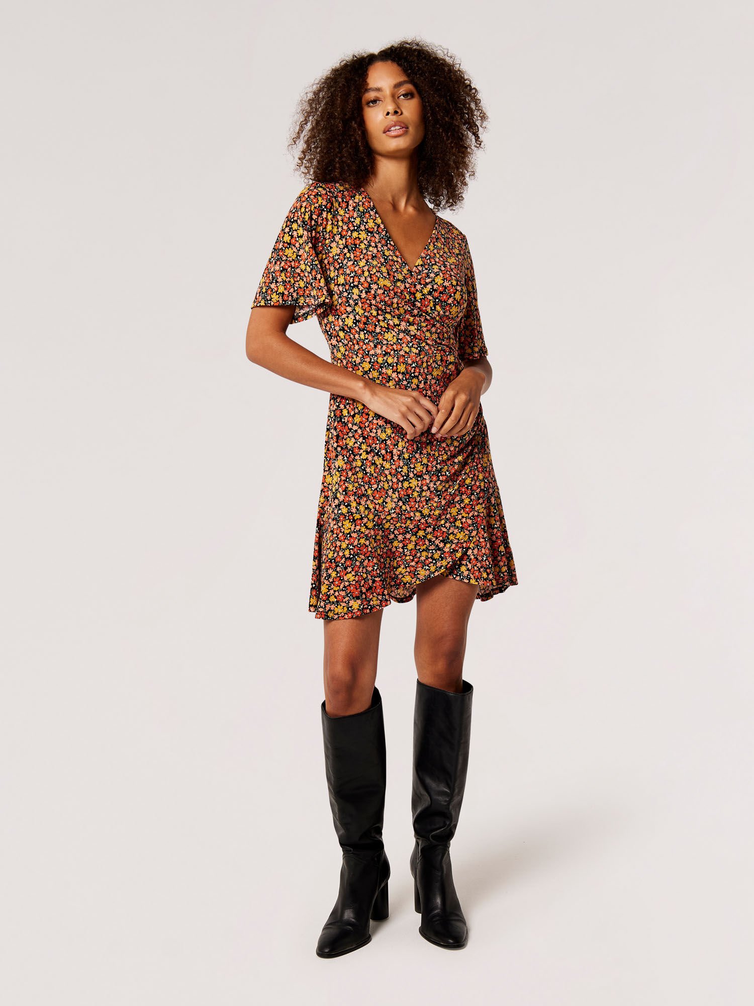 Apricot ditsy dress hotsell