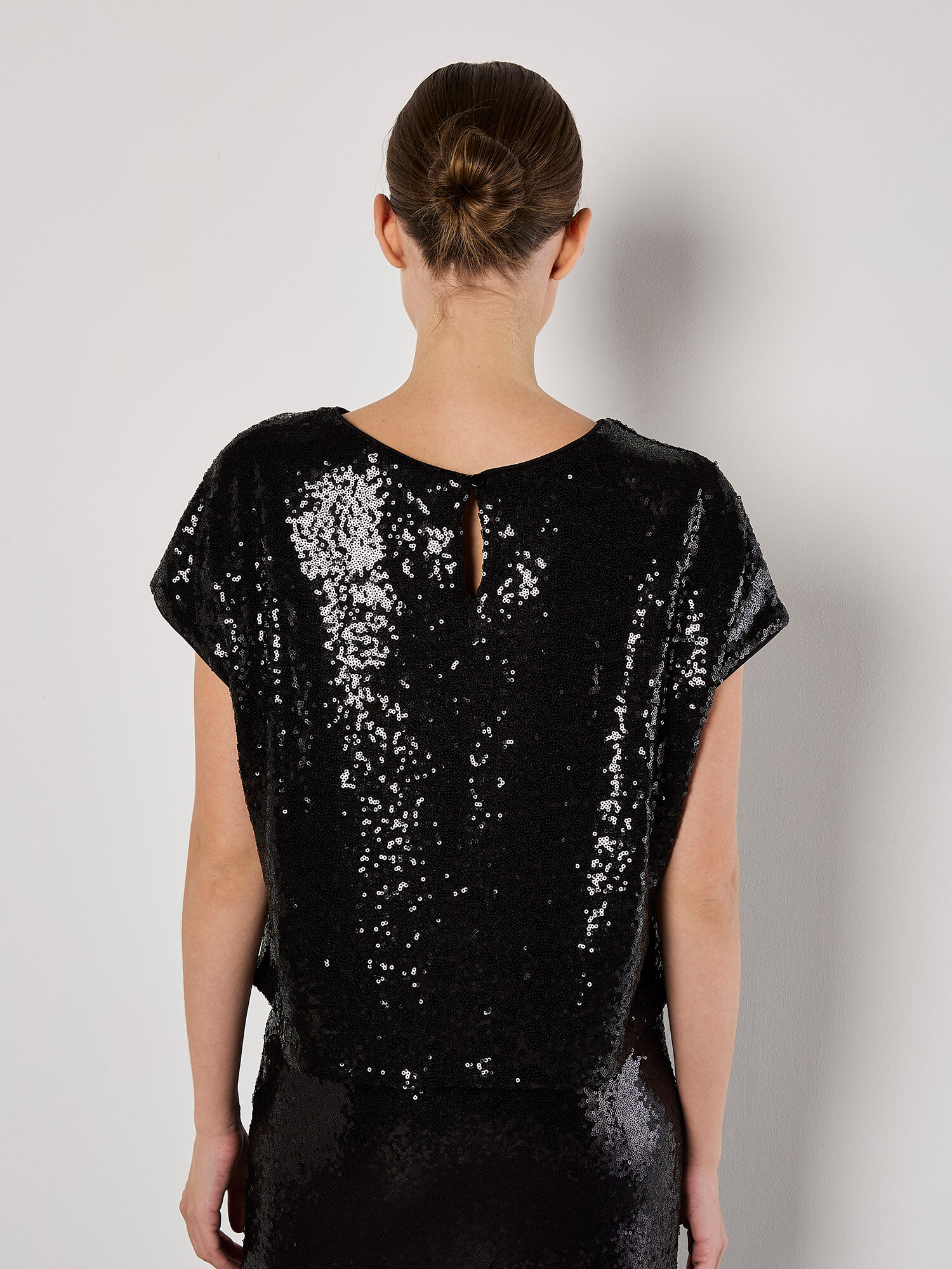 Black sequin shirt on sale