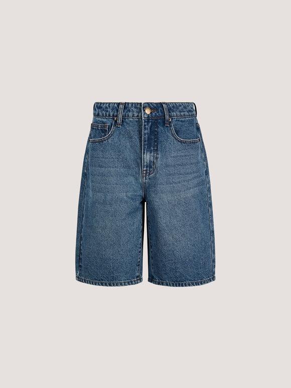 Lune Denim Bermuda Shorts, Blue, large