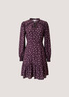 Ditsy Floral Mini Skater Dress, Burgundy, large