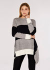 Statement Colourblock Waterfall Jumper, Gris, grand