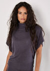 Soft Touch Ruched Top, Dark Grey - Charcoal, large